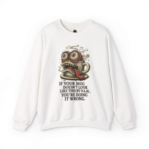 9 A.M. Coffee Mug Face Crewneck Sweatshirt